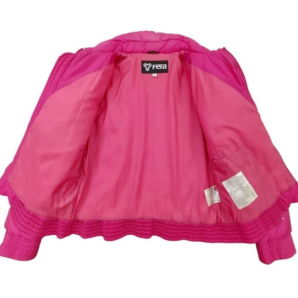 Vintage Fera Puffer Jacket Womens 10 Hot Pink Full Zip Insulated Winter Outdoor - Picture 6 of 12